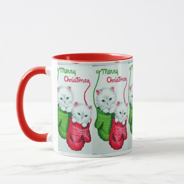 Caneca Gatinhos em Mittens Feliz Natal (Esquerda)