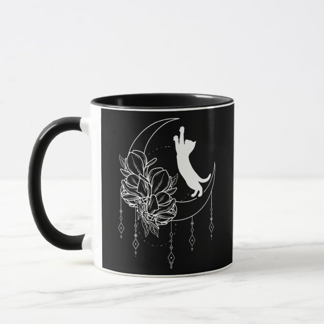 Caneca Gatinhos Flores Lua Magnética Sinais de Gato (Esquerda)