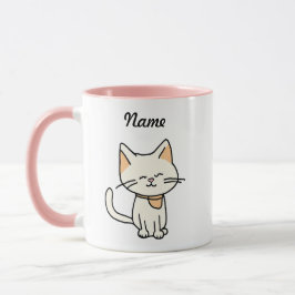 Caneca Gato Adorável com Nome Personalizado