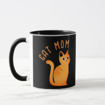 Gato Atigrado Moderno Fofo, Mãe, Preto, Laranja, C