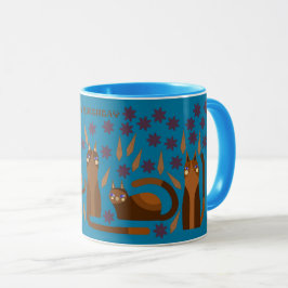 CANECA GATO AZUL PARA PRESENTE DE ANIVERSÁRIO PARA