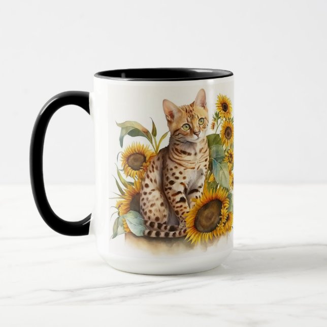 CANECA GATO BENGAL DE ÁGUA GORGEOSO COM FANTASIA (Esquerda)