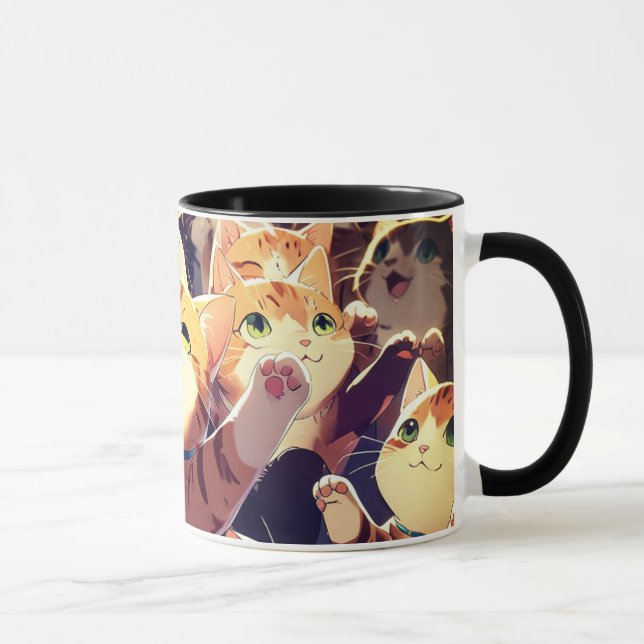 Caneca Gato bonitinho de anime (Direita)