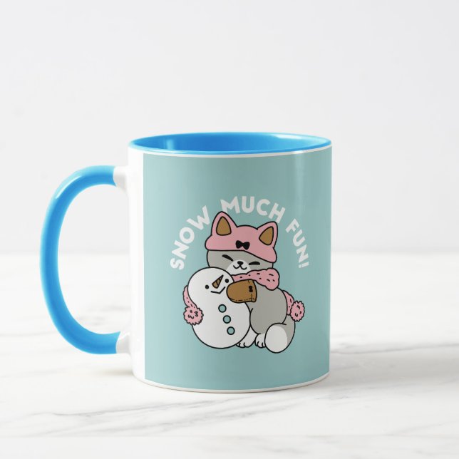Caneca Gato Bonito em Neve Gear com Arte Snowman (Esquerda)