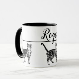Caneca Gato branco-preto-bebê gata-gata-gata