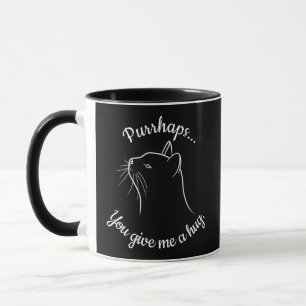 Caneca Gato branco preto, engraçado e engraçado