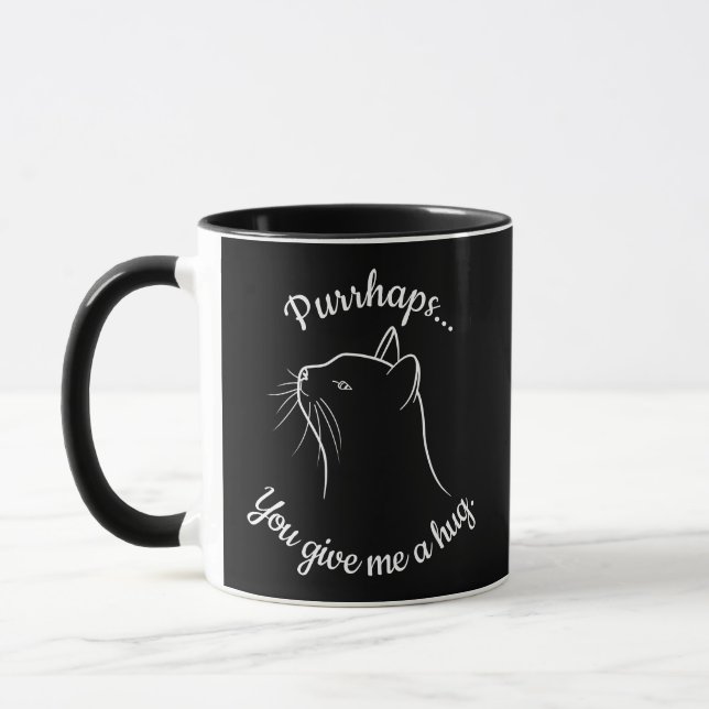 Caneca Gato branco preto, engraçado e engraçado (Esquerda)