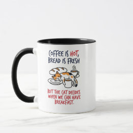 Caneca Gato Calico Engraçado "Mas o Gato Decide