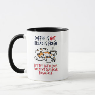 Caneca Gato Calico Engraçado "Mas o Gato Decide