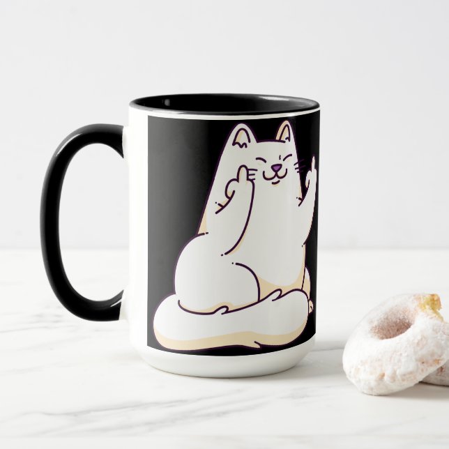 Caneca Gato com Dedo Médio (Com Donut)