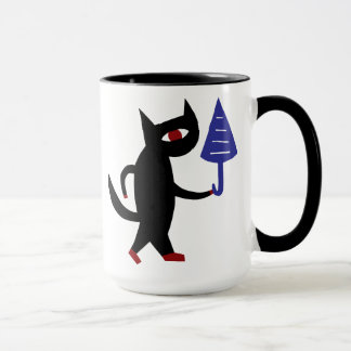 Caneca Gato com um guarda-chuva