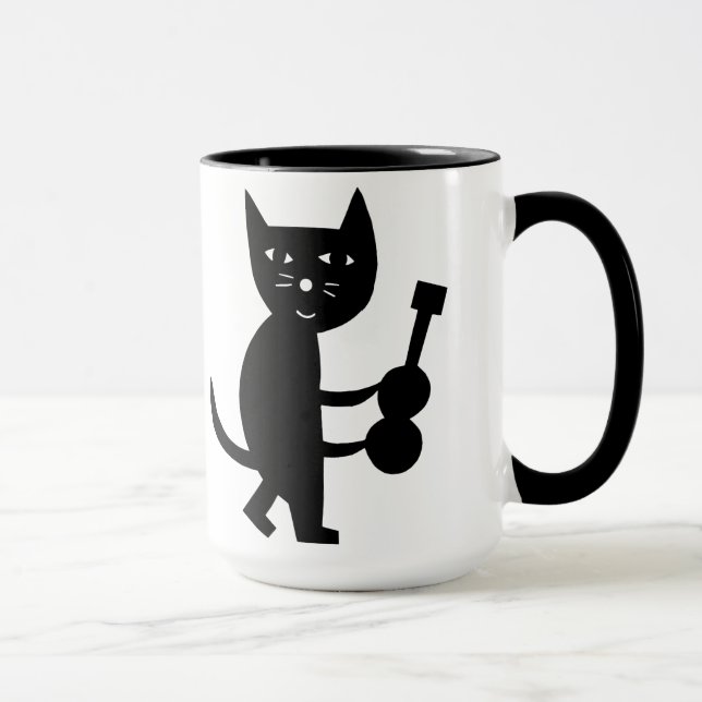 Caneca Gato com uma guitarra (Direita)