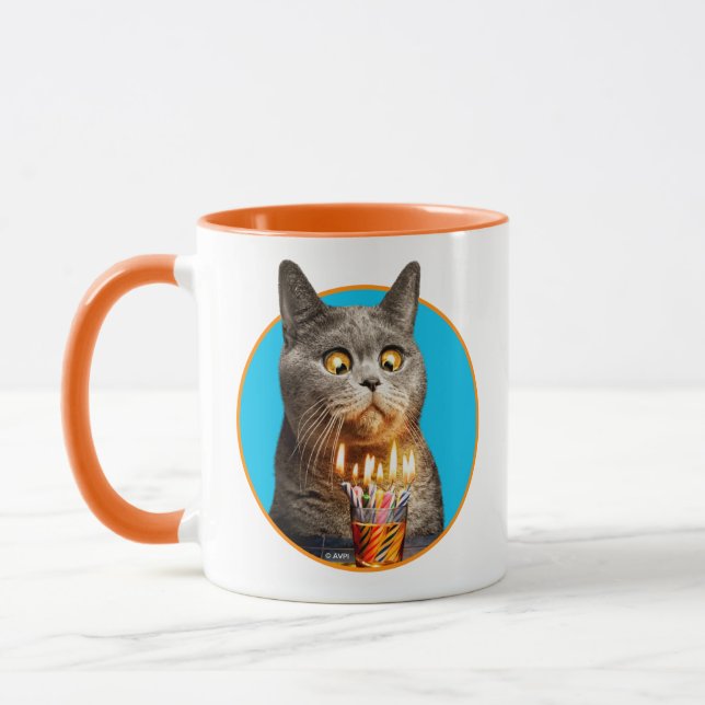 Caneca Gato Com Vidro De Aniversário (Esquerda)