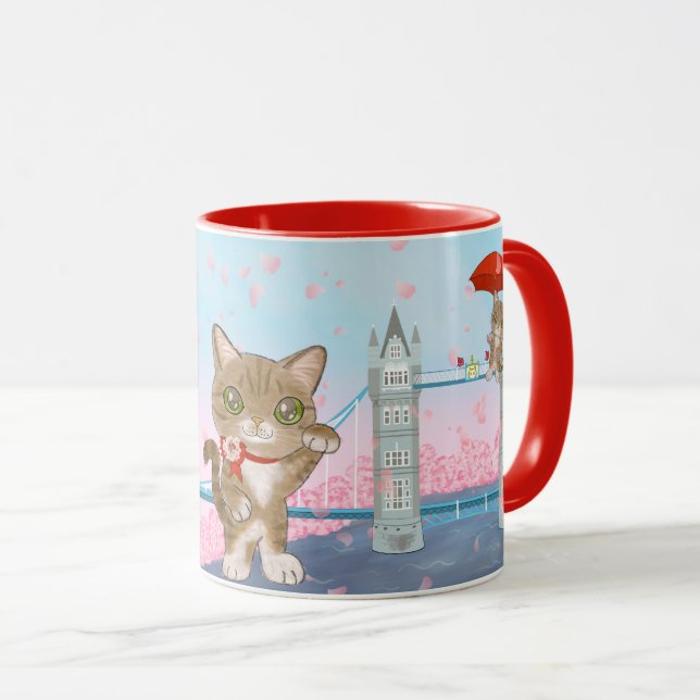 Caneca Gato da ponte de Londres (Frente Esquerda)