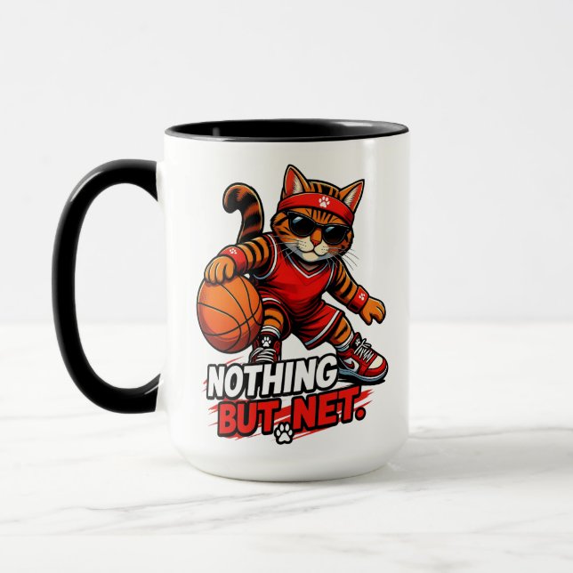Caneca Gato de Basquete Nada Além da Rede (Esquerda)