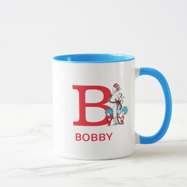 Caneca Gato de Chapéu, Coisa Um Nome e Monograma B (Direita)