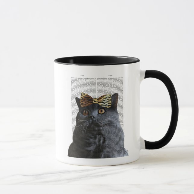 Caneca Gato de cinza com Arco-leopardo (Direita)