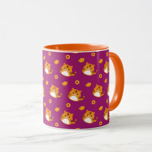 Caneca Gato de desenho animado fofo Padrão contínuo Lar