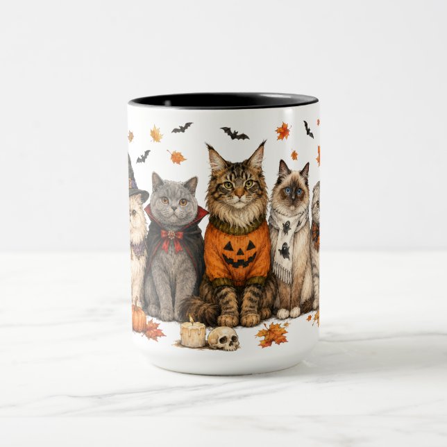 Caneca Gato de Halloween Fofo/Acogedor (Centro)
