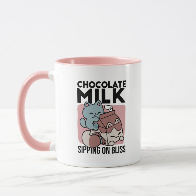 Caneca Gato de Leite Chocolate Kawaii – Bebida Aconchegan (Esquerda)