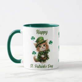 Caneca Gato de Leprechaun bonito - Rua feliz. Dia de Patr