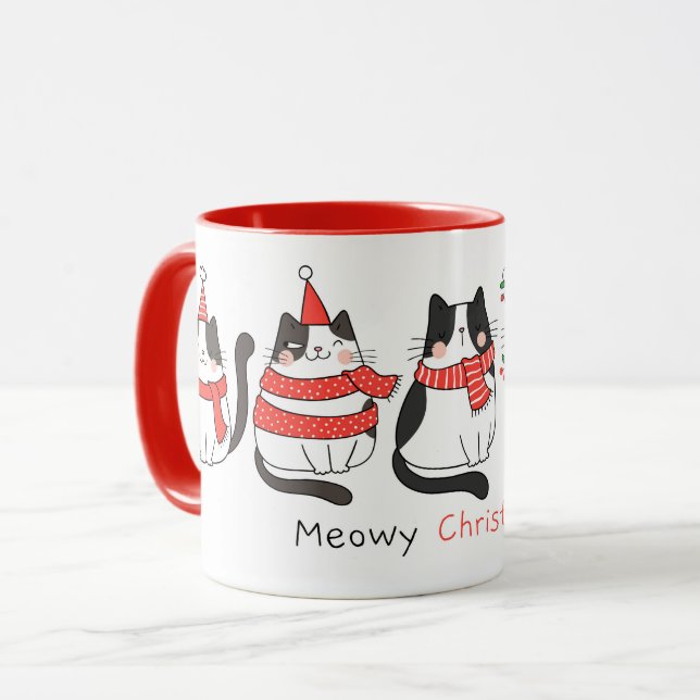 Caneca Gato de Natal (Frente Esquerda)