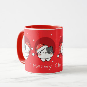 Caneca Gato de Natal bonito