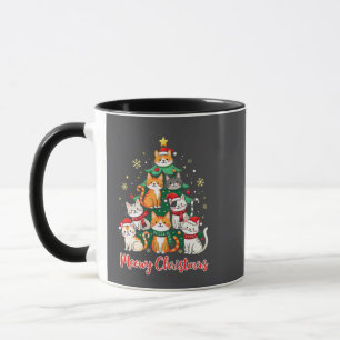 Caneca Gato de Natal Gatinho Amante de Gatos Divertido Ca