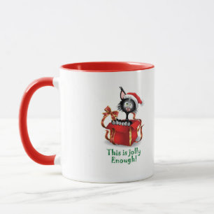 Caneca Gato de Natal Negro Louco e Louco