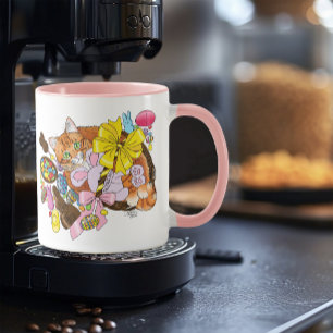 Caneca Gato de Páscoa de Laranja