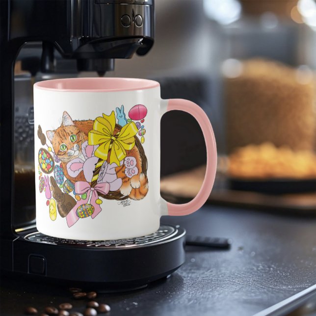 Caneca Gato de Páscoa de Laranja (Criador carregado)