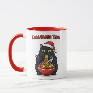 Caneca Gato de Ramen de Natal – Época de Ramen de Natal