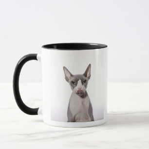 Caneca Gato de Sphynx com língua para fora