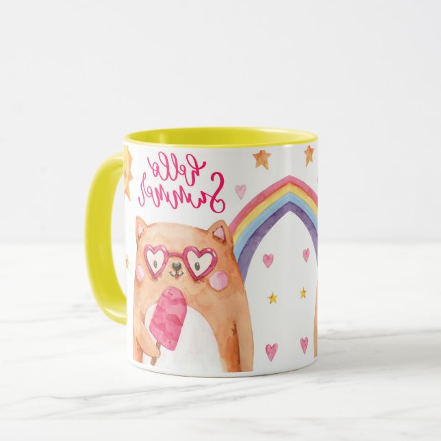 Caneca Gato de Verão (Frente Esquerda)