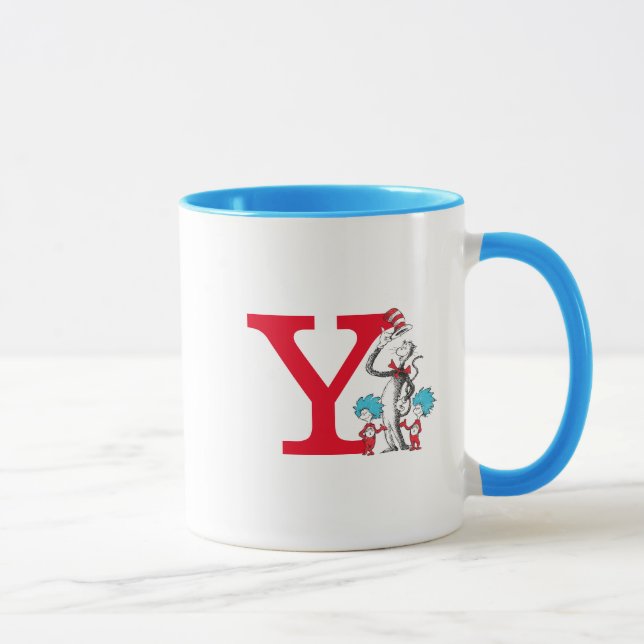 Caneca Gato do Dr. Seuss, Coisa Um Monograma Y (Direita)