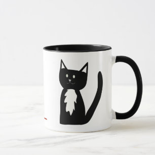 Caneca Gato do smoking e bola preto e branco do fio