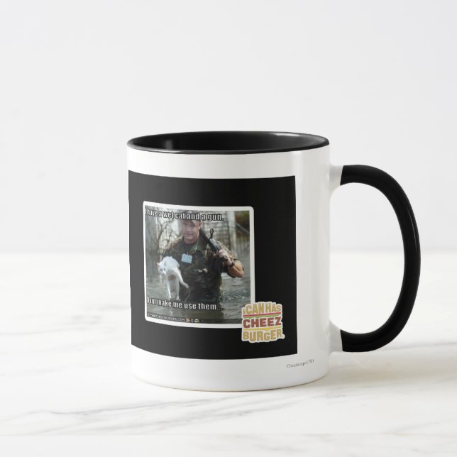 Caneca Gato e arma molhados (Direita)