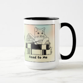 Caneca Gato em um Livro