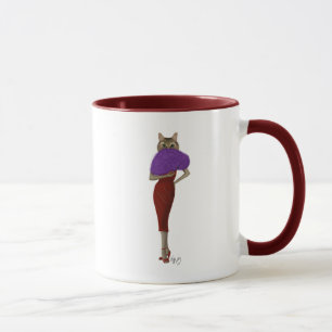 Caneca Gato Em Vestido Vermelho