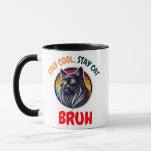 Caneca Gato Engraçado Bruh Legal Gato Viba Bruh