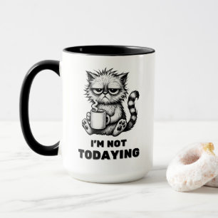 Caneca Gato Engraçado com Café Engraçado Estilo de Cartog
