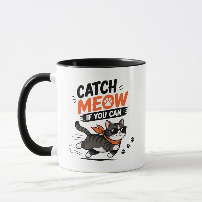 Caneca Gato Engraçado Correndo (Esquerda)