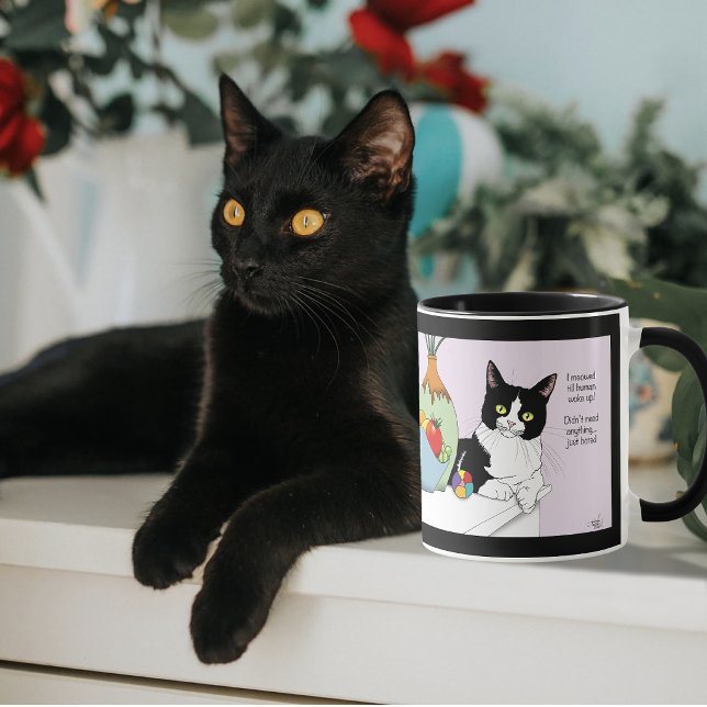 Caneca Gato engraçado de smoking preto e branco (Criador carregado)