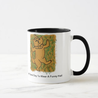 Caneca Gato engraçado do chapéu
