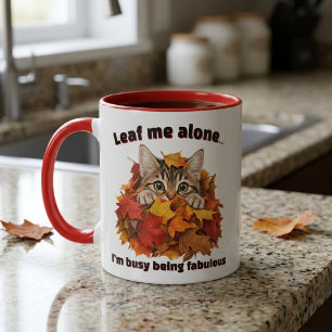 Caneca Gato Engraçado e Fabuloso de Outono