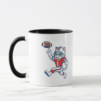 Caneca Gato engraçado jogador de futebol americano