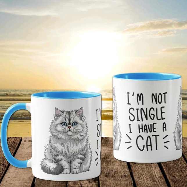 Caneca Gato Engraçado Presente na Mãe - Vida do Solteiro  (Criador carregado)