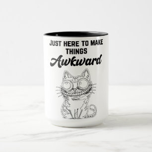 Caneca Gato Engraçado - Só aqui para fazer as coisas desc