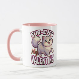 Caneca Gato Fofo de São Valentim – Pelo-Para Sempre Meu A