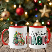 Gato fofo magia de natal